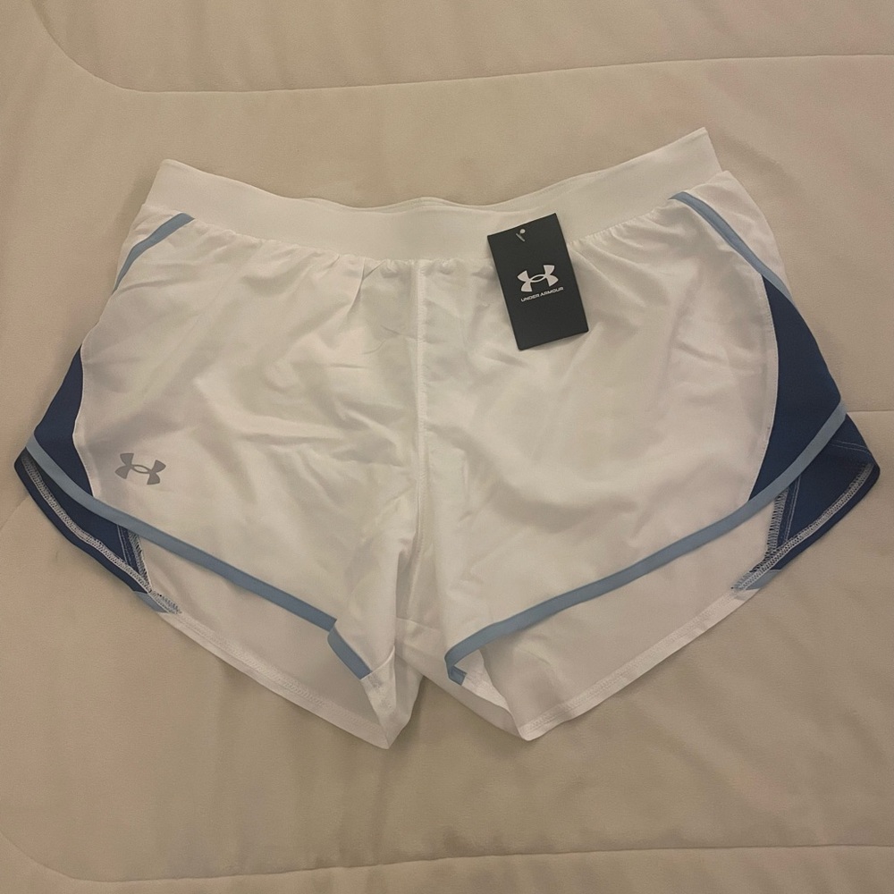 Under Armour White and Blue Athletic Shorts